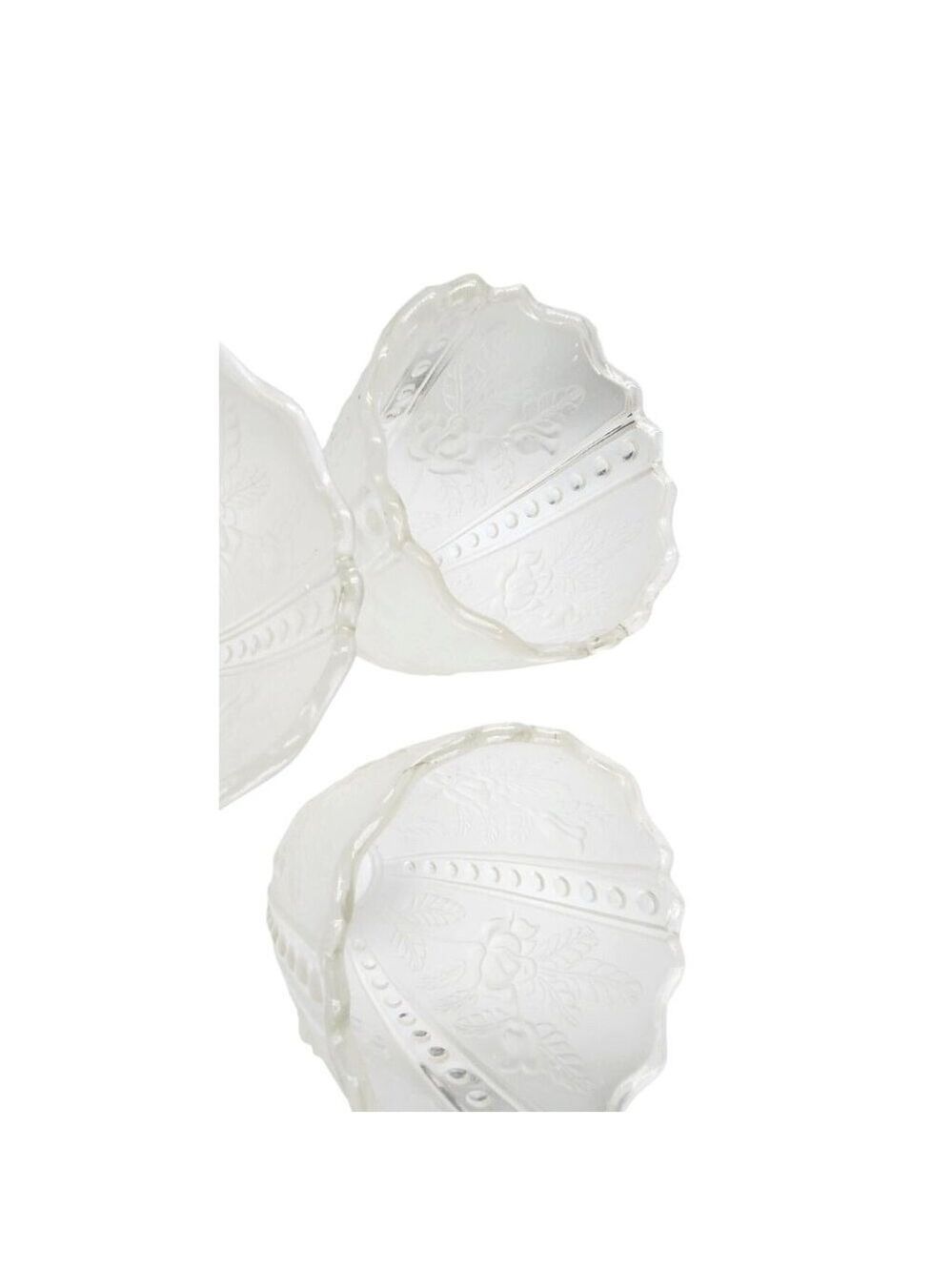 Vintage Frosted Glass Ruffled Lamp Shade Replacement Bell Light Cover 6 Inch - Picture 5 of 9